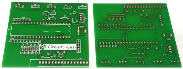 PCB View for Robotic Arm Control using PIC Microcontroller