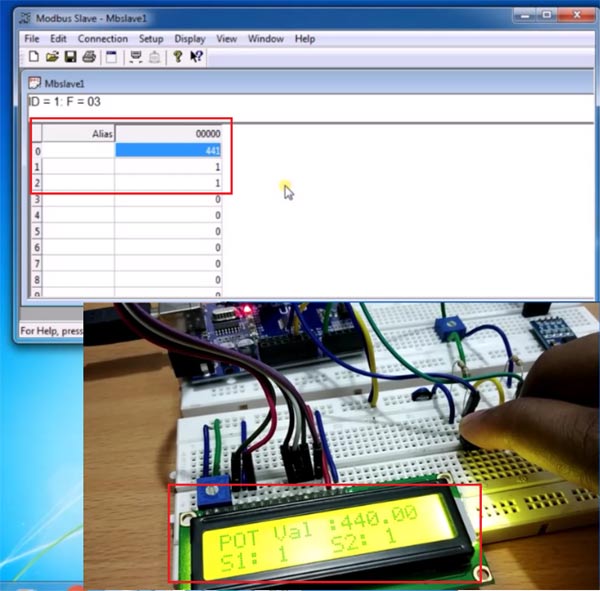 Sending Data using RS485 Serial Communication with Modebus Slave Tool