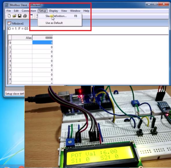 Set Modebus Tool as Slave for RS485 Serial Communication