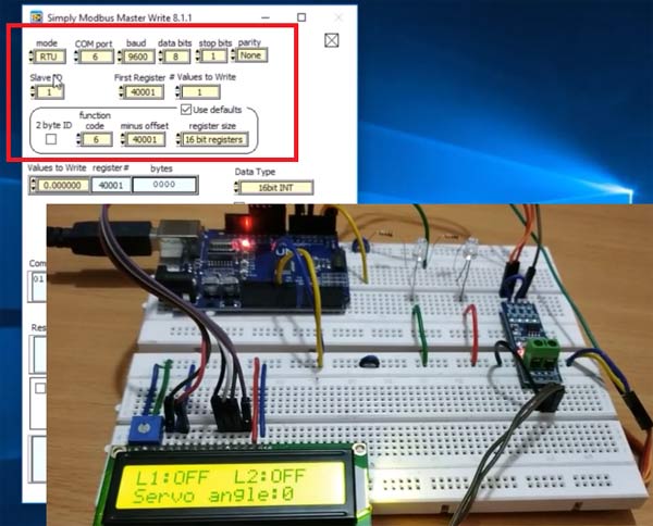 Setting Parameters for Arduino UNO as RS-485 Modbus Slave