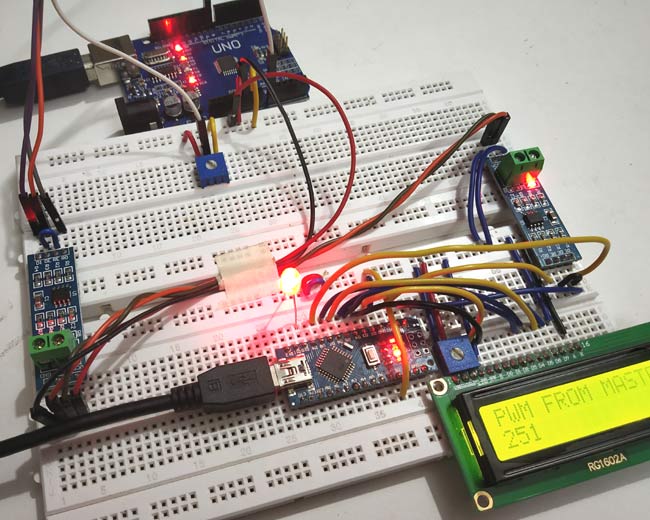 Testing RS485 Serial Communication between Arduino Uno and Arduino Nano