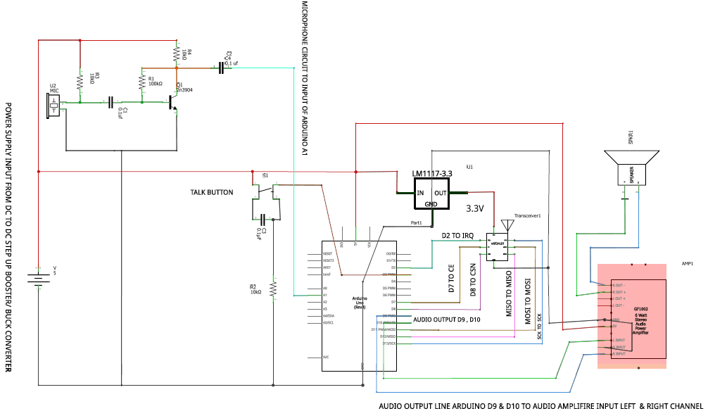 Arduino Walkie Talkie Circuit Diagram