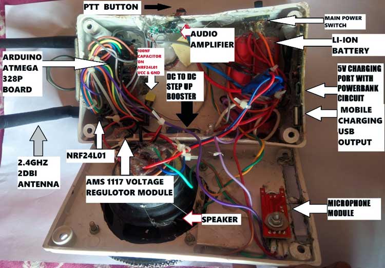 Arduino Walkie Talkie internal Circuit