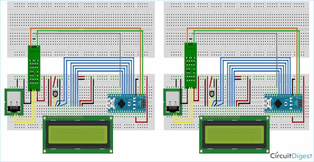Arduino Wired Communication Circuit Diagram
