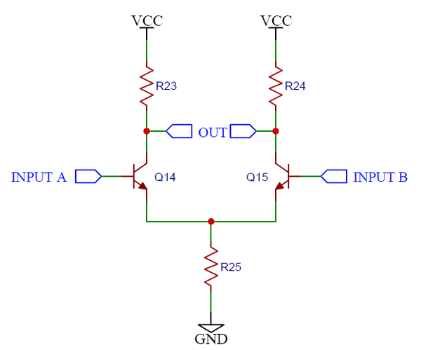 Circuit Schematic for Simple Differential Amplifier