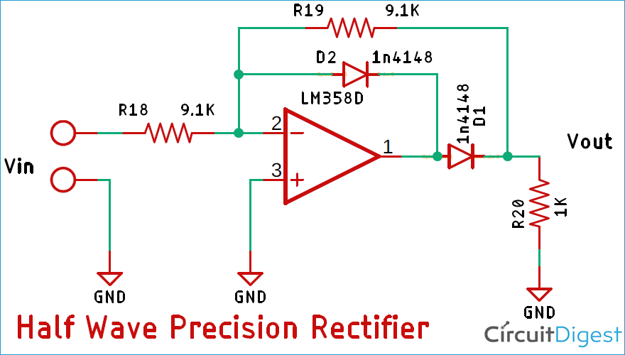 Half Wave Precision Rectifier Circuit Diagram