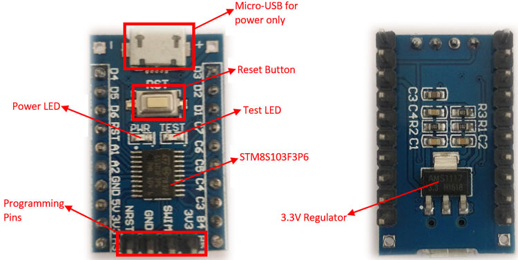 STM8S103F3P6 Development Board Overview