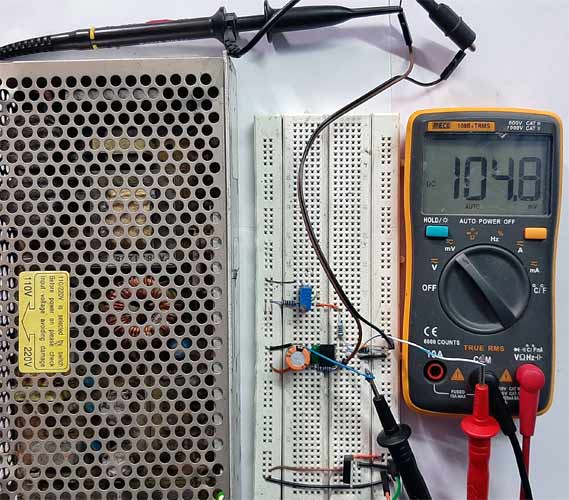 Voltage to Frequency Converter Circuit Testing