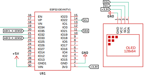 ESP32 IC and the OLED Display