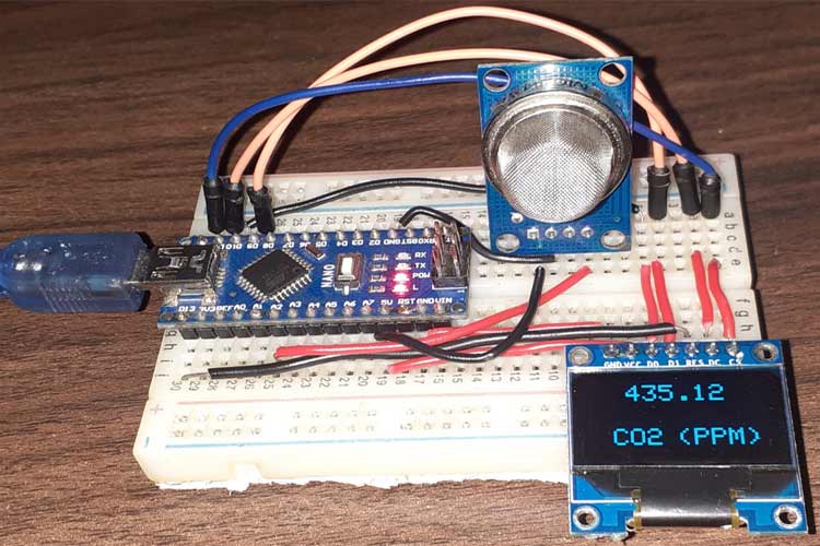 Measuring CO2 Concentration using Arduino MQ135 Gas Sensor