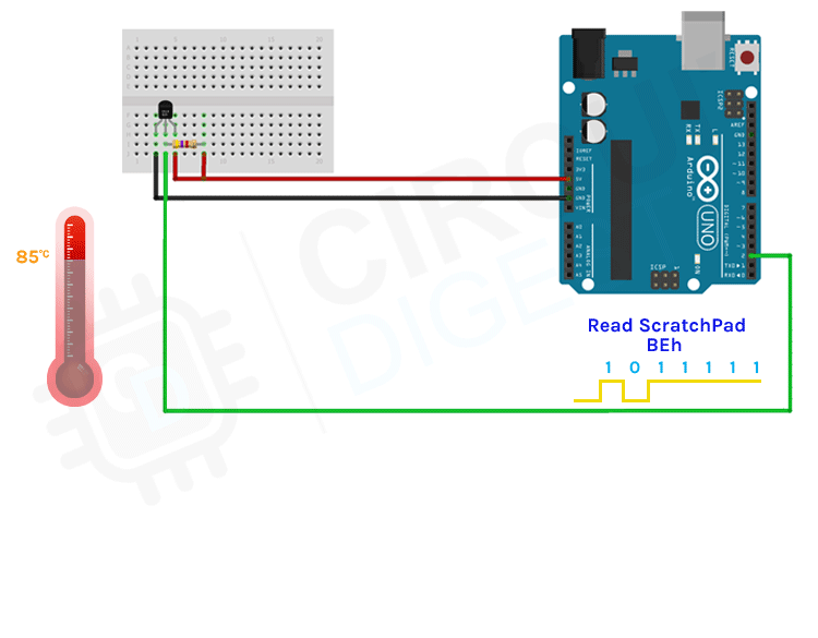 Arduino DS18B20 Temperature Sensor Working