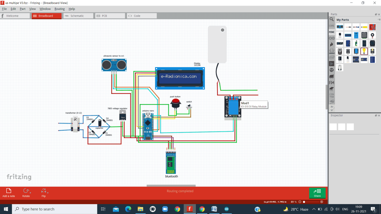 Circuit Design in Fritzing Software