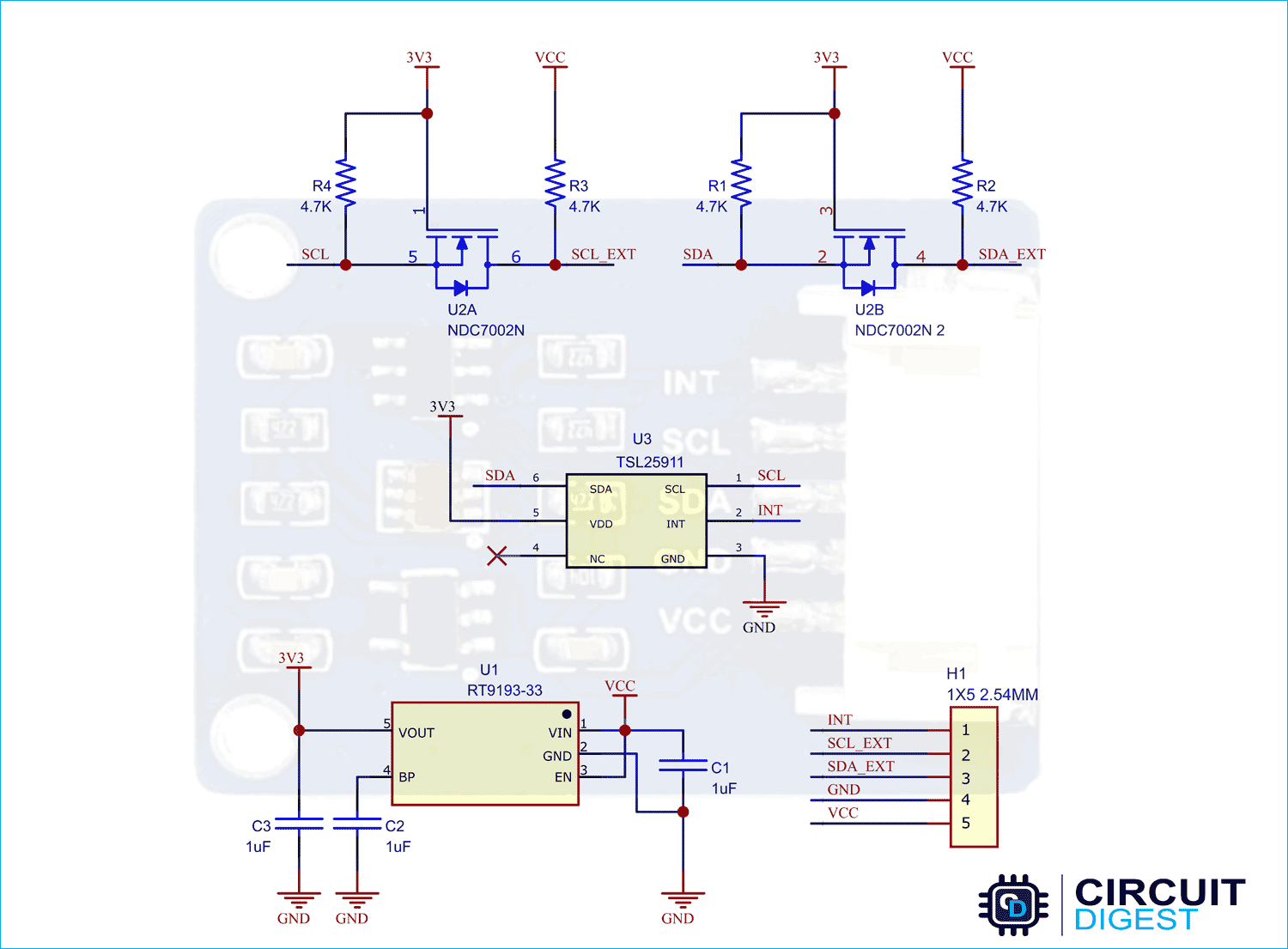 TSL25911 Sensor Module Circuit Diagram