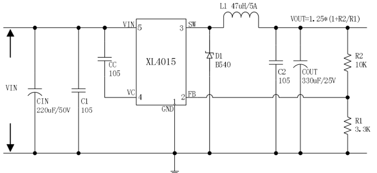 XL4015 Module Application Schematic