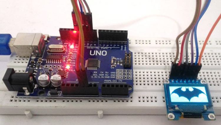 Arduino Circuit Displaying Image on OLED Display