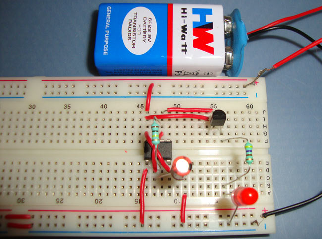 Fading LED Circuit using 555 Timer IC