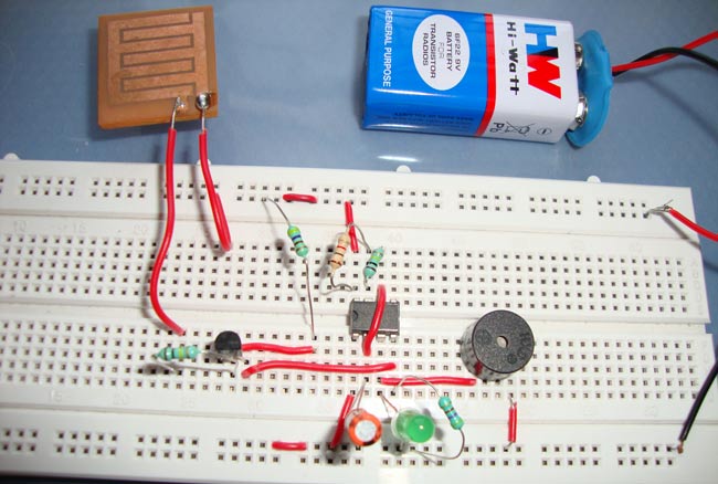 Rain Alarm Project and Circuit Diagram using 555 Timer IC