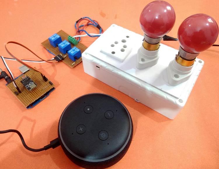 Alexa controlled Home Automation using Arduino and ESP-01 Wi-Fi Module