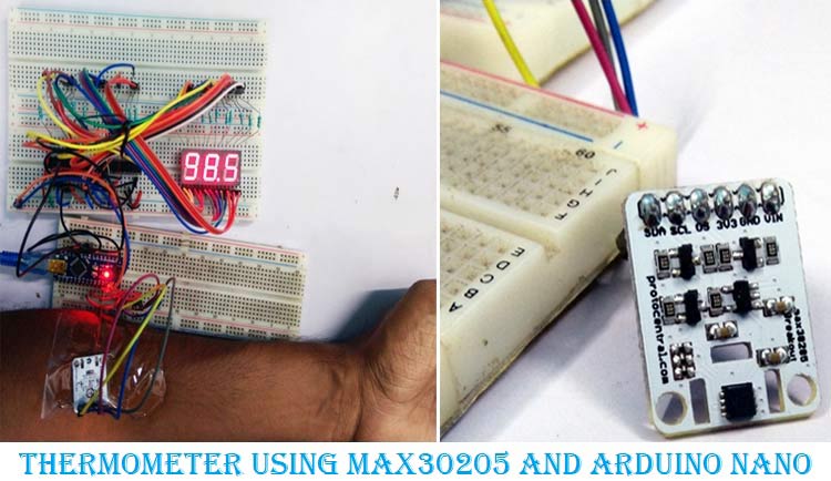 Arduino Based Digital Thermometer using MAX30205 Human Body Temperature Sensor 