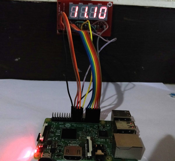 Raspberry Pi Clock using 4-Digit 7-Segment Display and Raspberry Pi