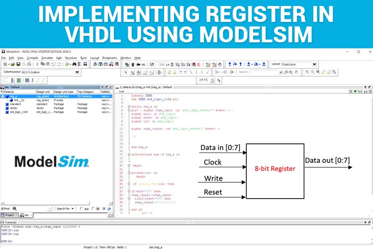 Implementing Register in VHDL using ModelSim