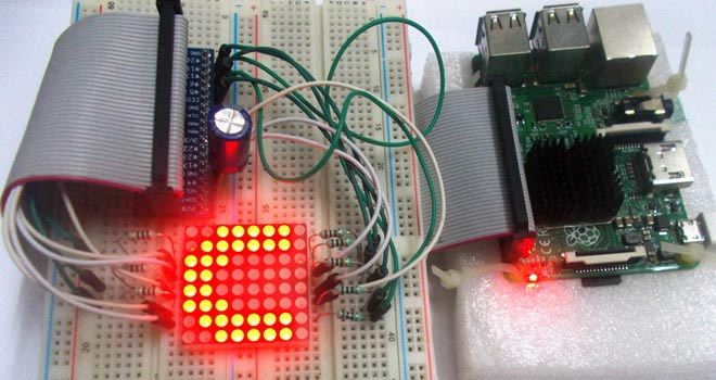 Interfacing 8x8 LED Matrix with Raspberry Pi
