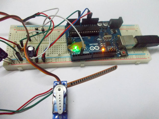 Servo Motor Control with Flex Sensor using Arduino