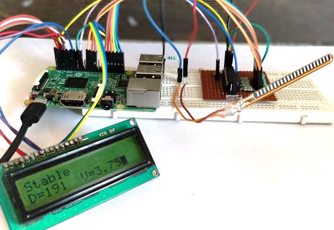 Interfacing Flex Sensor with Raspberry Pi using ADC0804