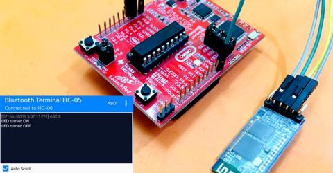 Interfacing HC-05 Bluetooth Module with MSP430 Launchpad to Control an LED