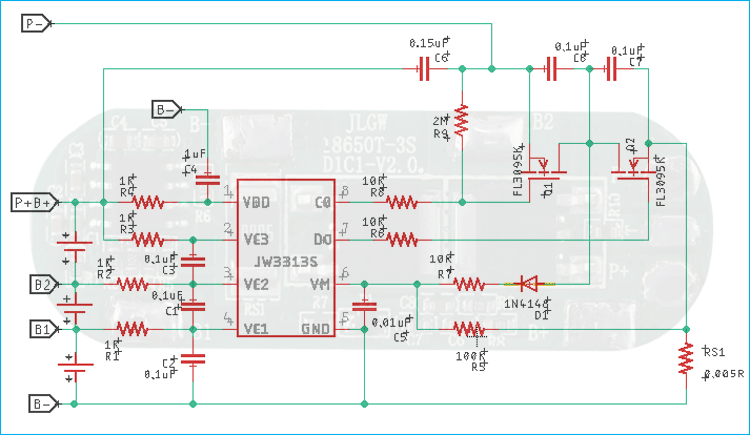 12v battery with 3S BMS module. Connection and operation. 