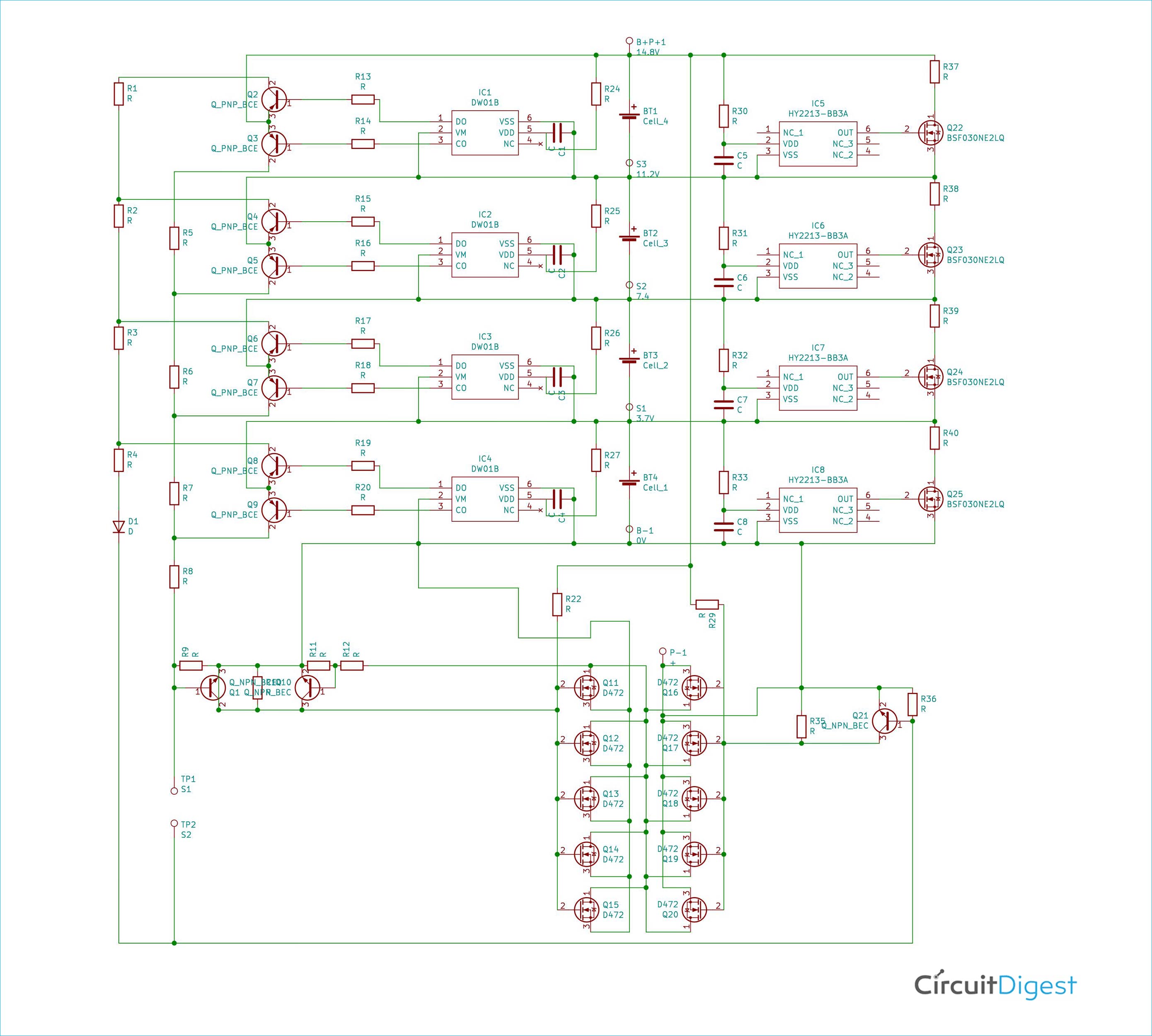 12v battery with 3S BMS module. Connection and operation. 