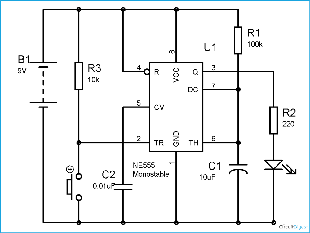 Circuit Diagram Of 555 Timer Ic