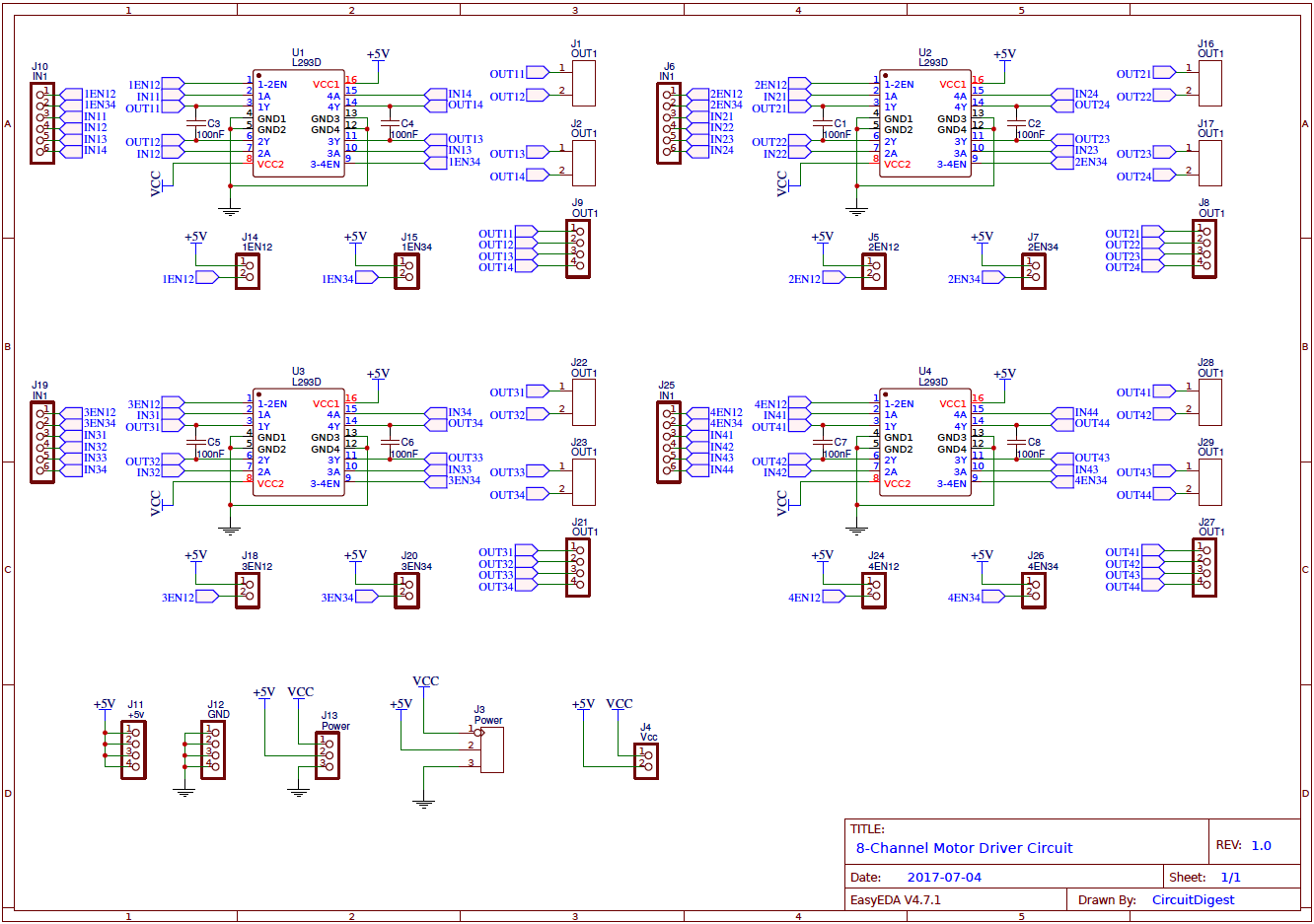 8 channel motor driver module circuit diagram