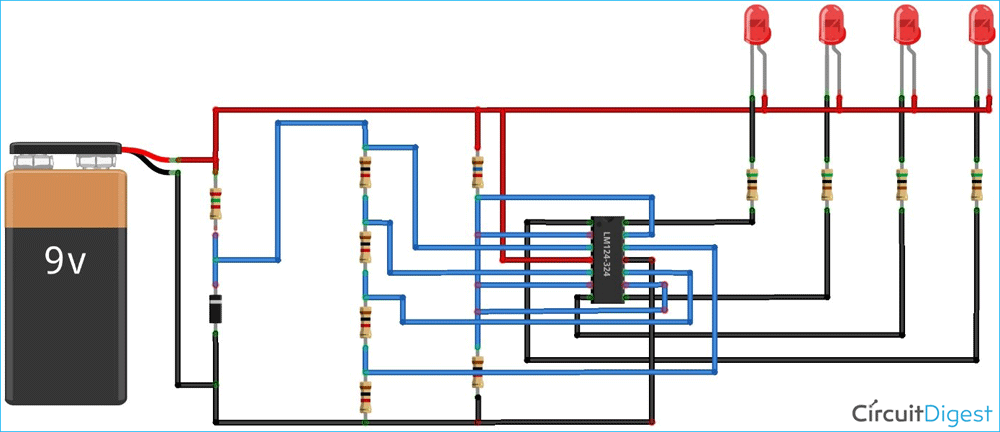 led battery level indicator circuit