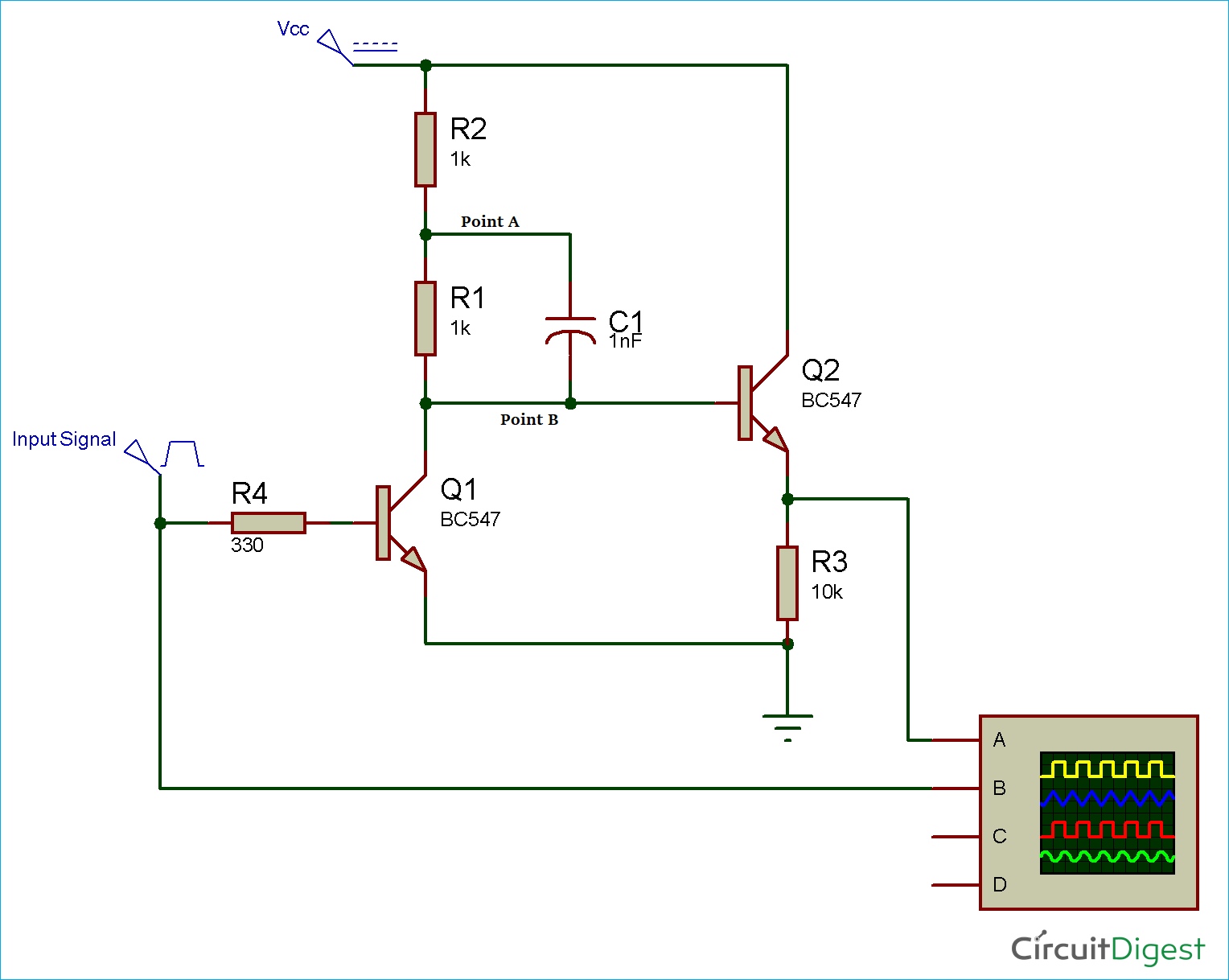 Bootstrap Amplifier Circuit Using Transistors