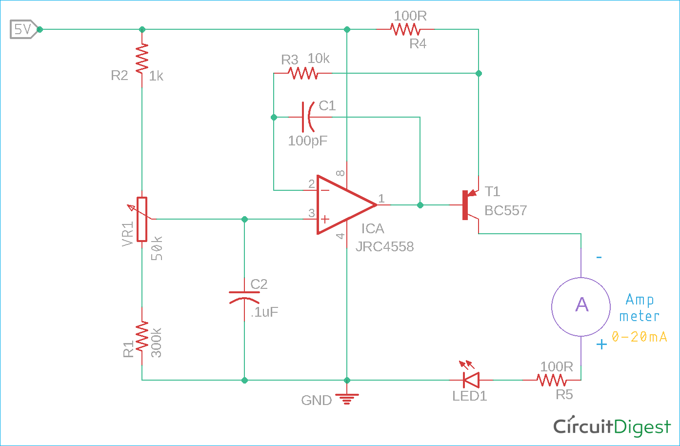 Current Loop Tester Circuit Diagram using Op-Amp