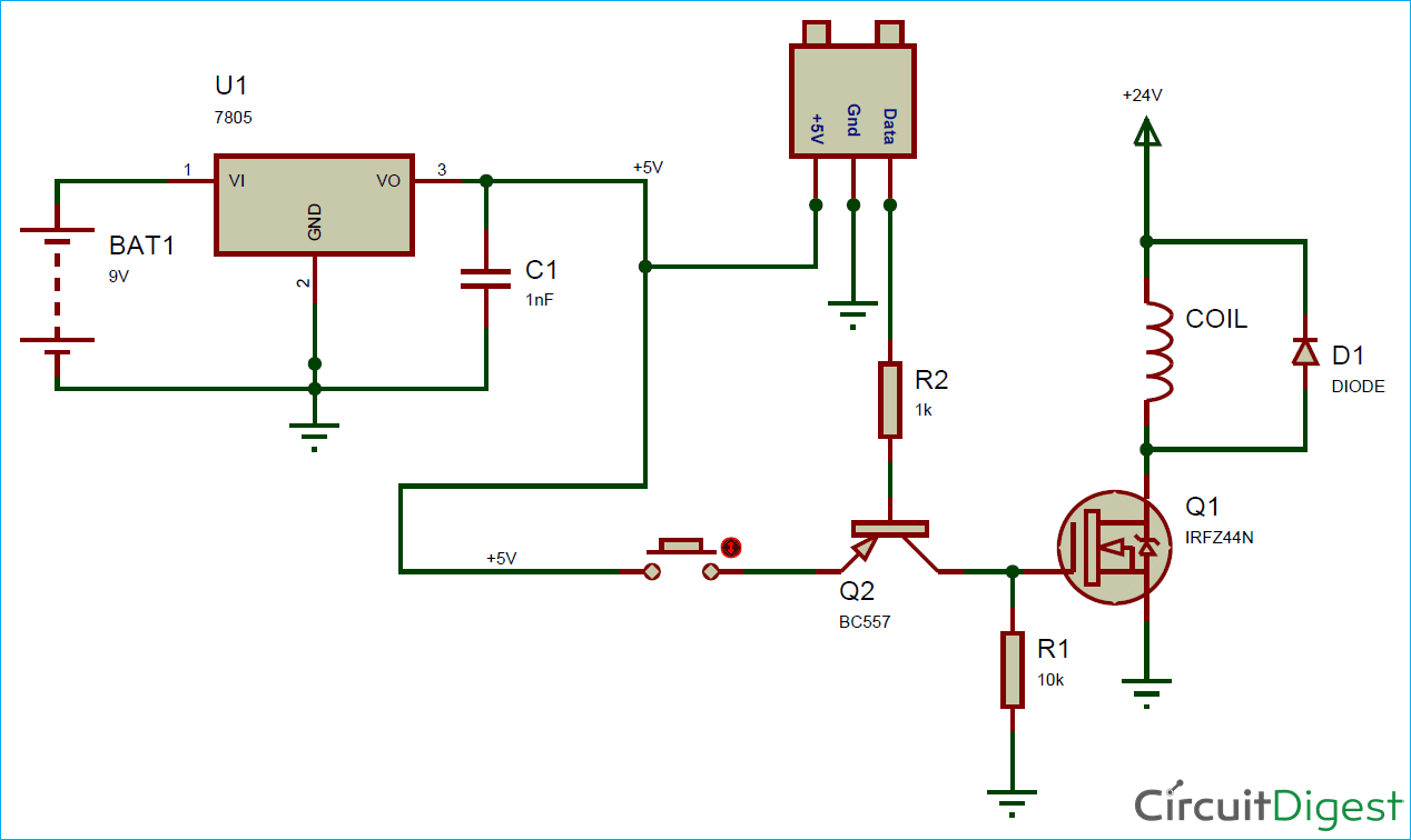 Circuit Diagram for Electromagnetic Coil Gun