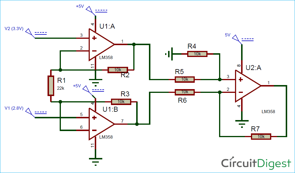 Instrumentation Amplifier Circuit Diagram Using Op Amp