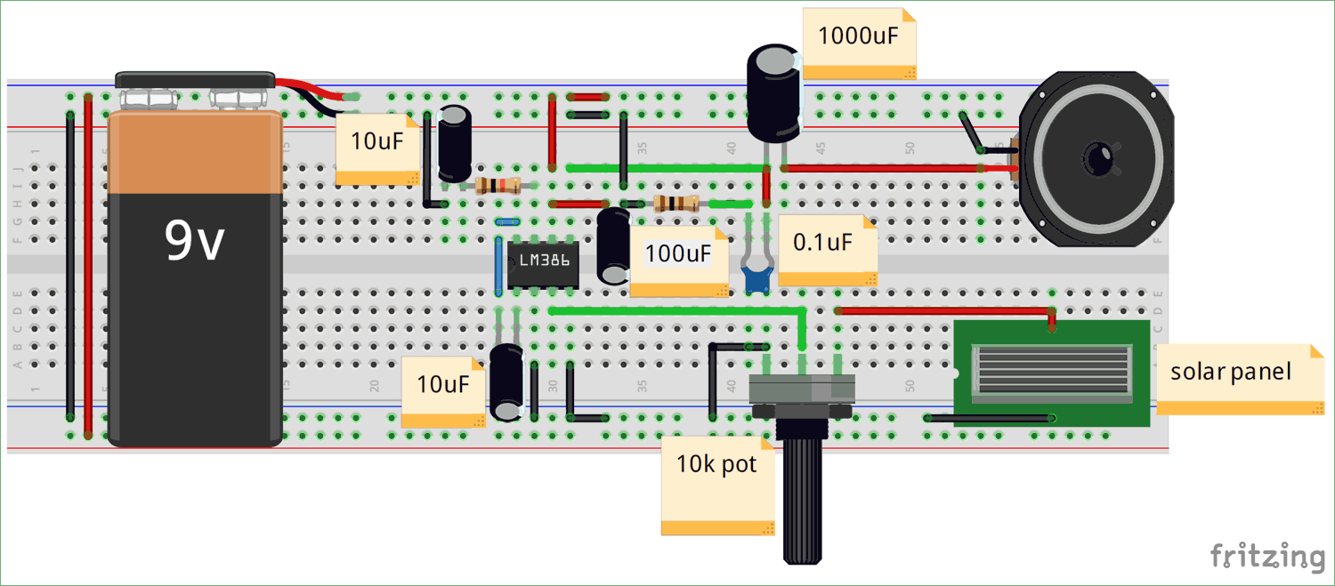 Circuit diagram for Audio transfer using LED and Li-Fi Technology