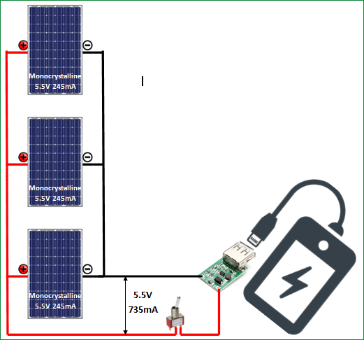 DIY Solar Powered Cell Phone Charger Circuit Diagram