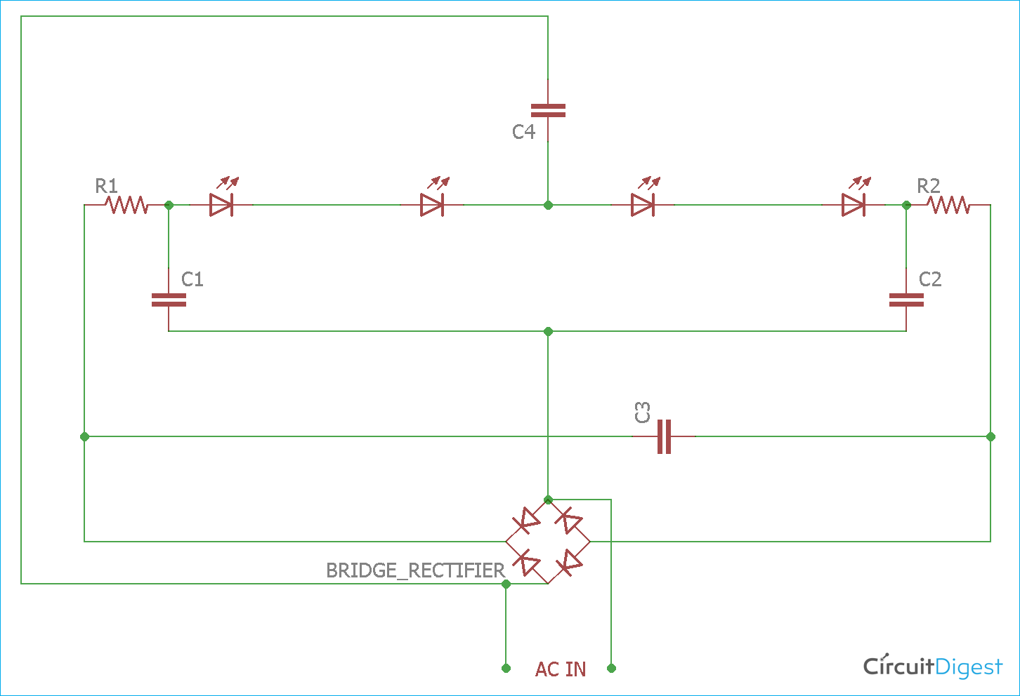 Fourth Generation Driverless LEDs Circuit Diagram