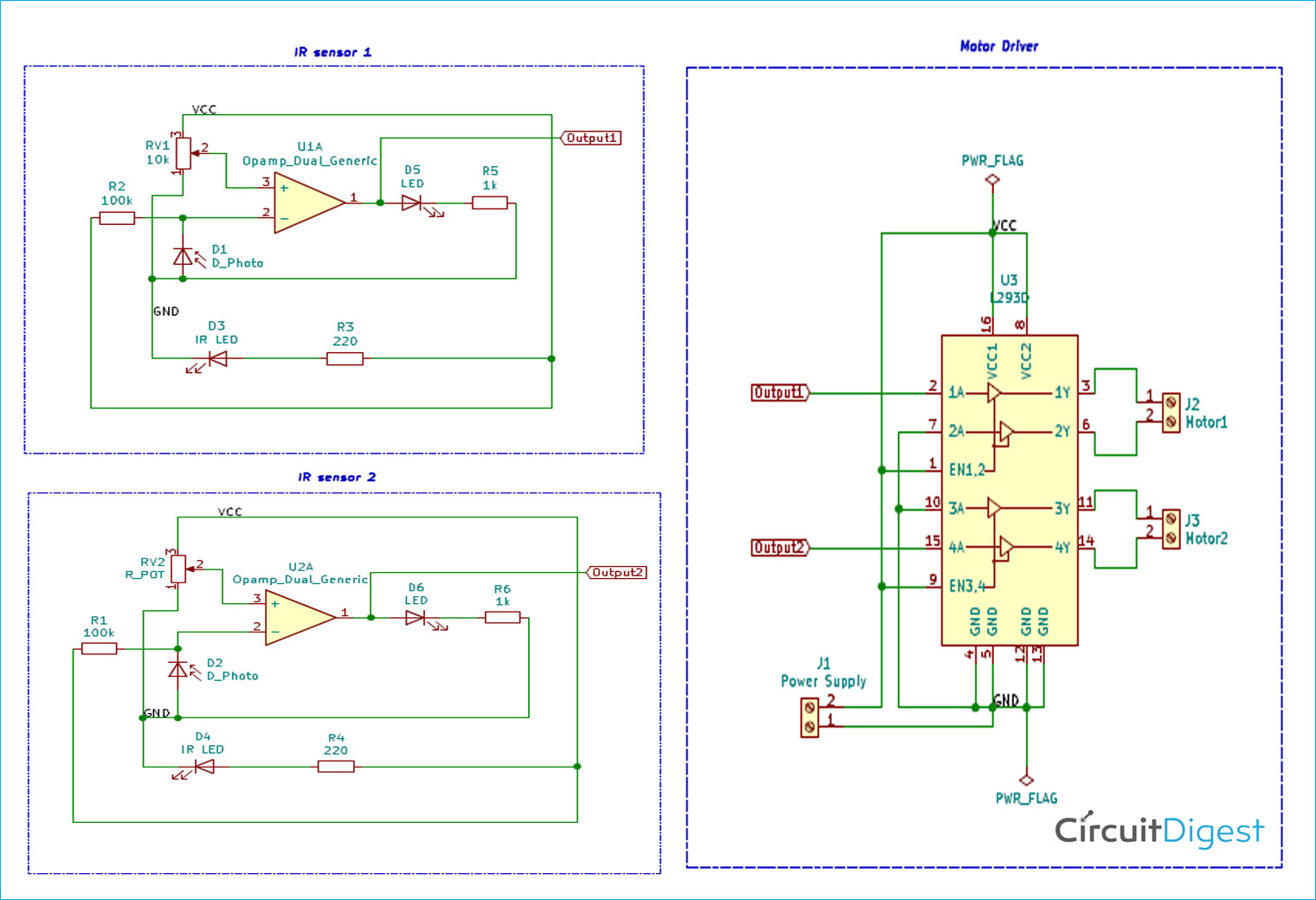 Line follower hot sale circuit