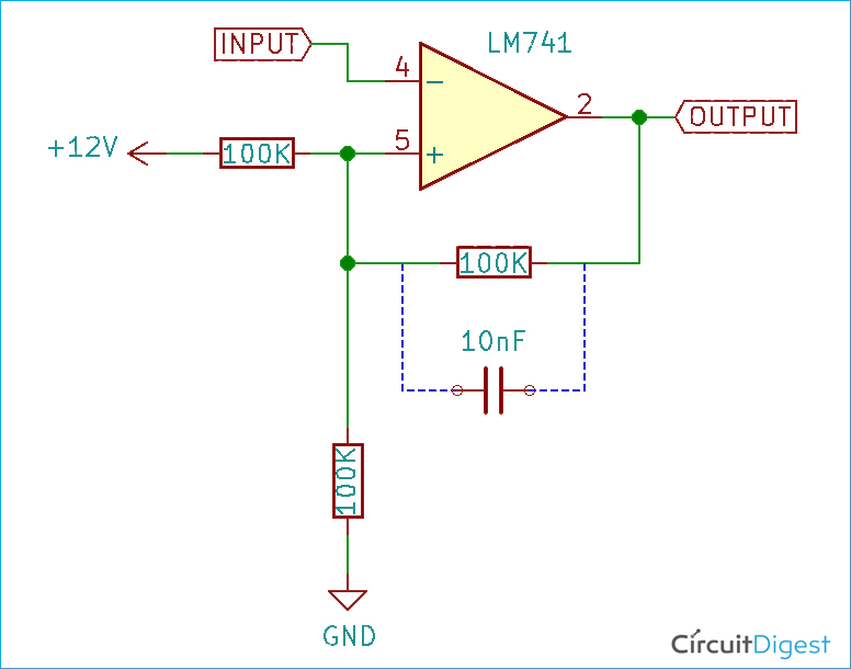 Om-Amp Schmitt Trigger Circuit Diagram