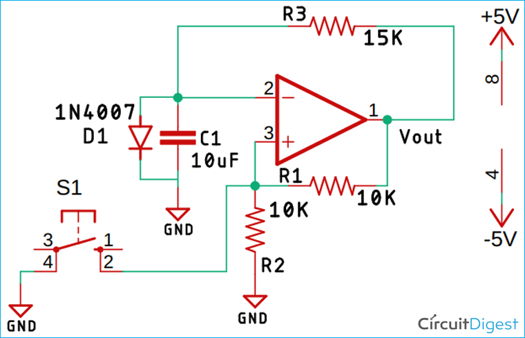 Op-amp based Monostable Multivibrator Circuit 