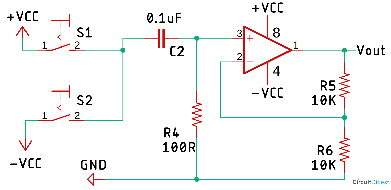 Op-amp based Bistable Multivibrator Circuit Diagram