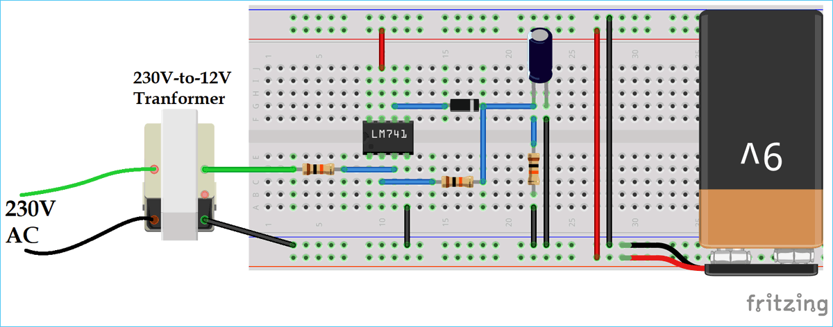 Peak Detector Circuit Diagram using Op-amp