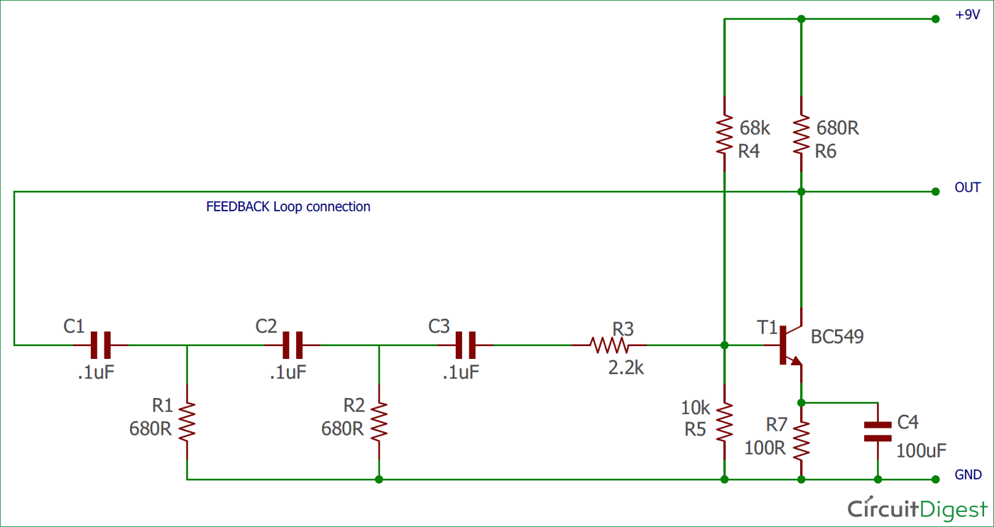 Phase Shift Oscillator Circuit Diagram