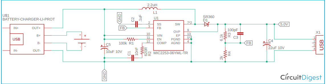 Raspberry Pi UPS Circuit Diagram