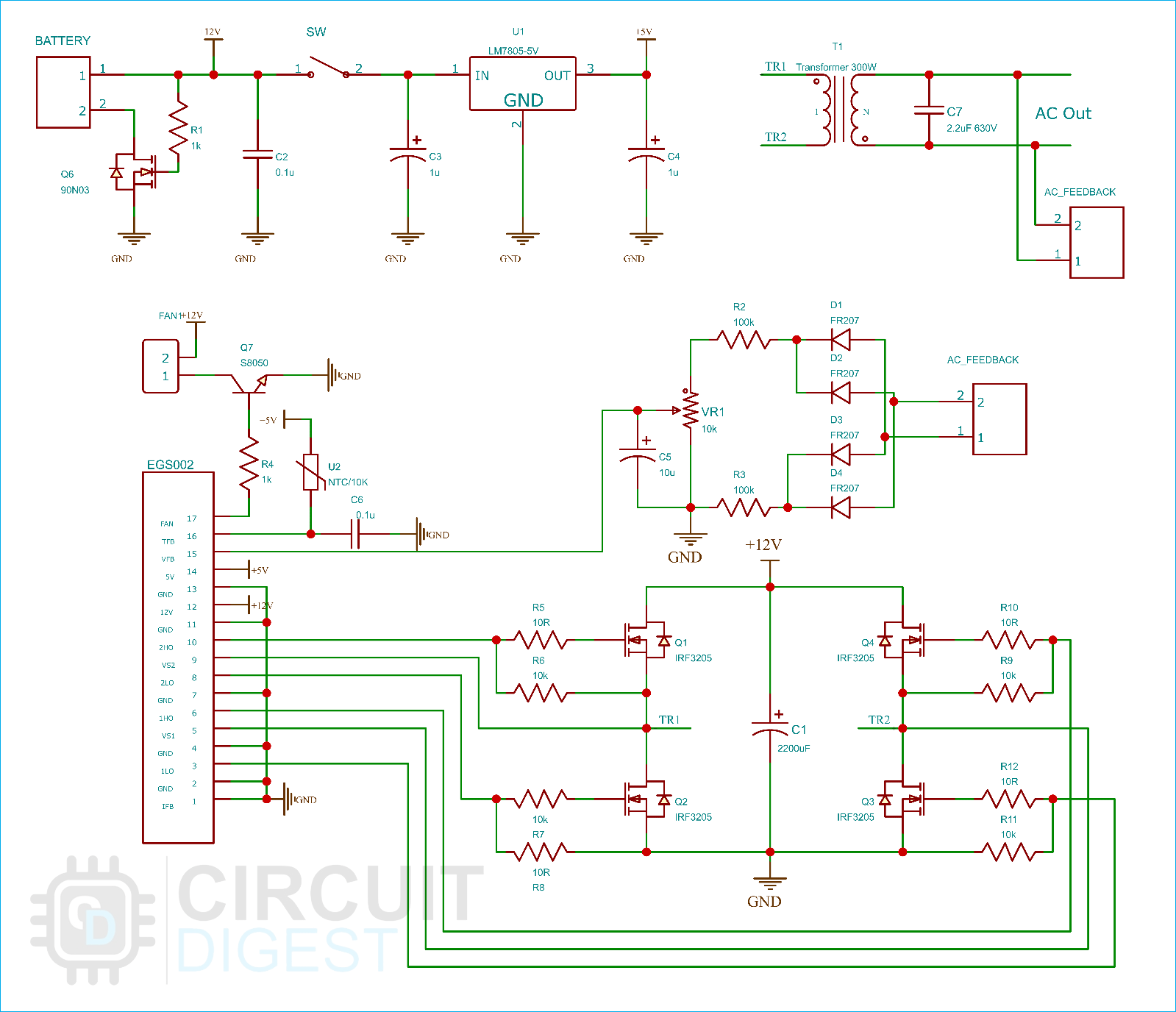 Inverter module 300W DC/AC