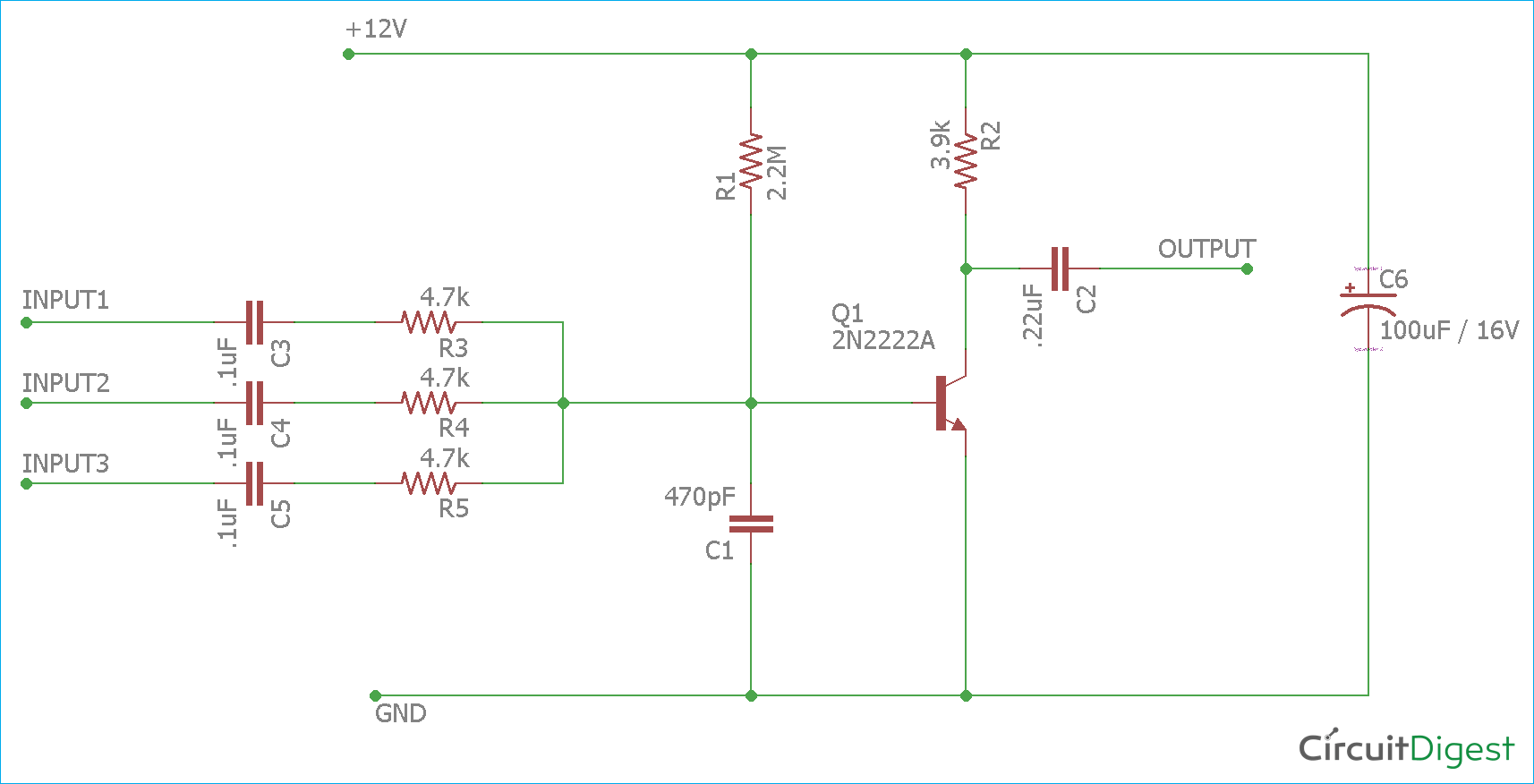 Single Transistor Audio Diagram